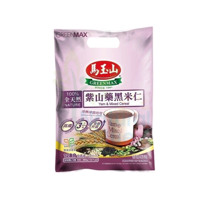 Greenmax Yam and Mixed Cereal<br>马玉山紫山药黑米仁 30g X 12sachet