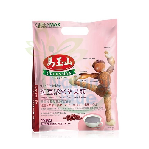 Greenmax Adzuki Bean & Purple Rice Nuts Cereal </BR>马玉山紅豆紫米堅果飲